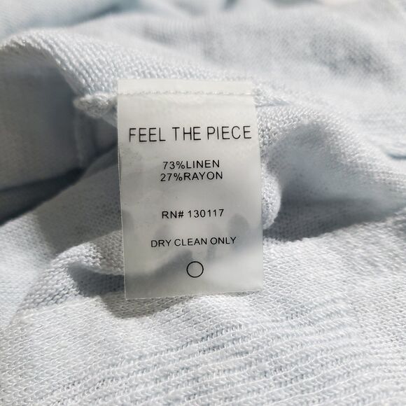 FEEL THE PIECE BY TERRE JACOBS Sheer Pullover One Size Linen Blend Dolman Sleeve - Picture 7 of 7